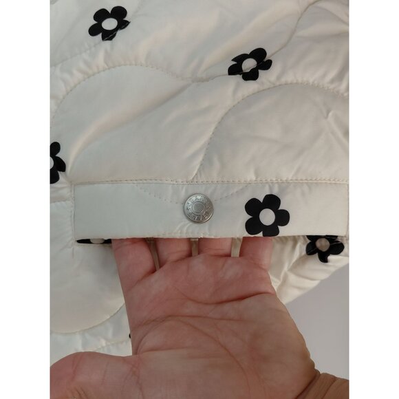 Lovelo Womens White Quilted Floral Puffer Jacket Large - Picture 12 of 13